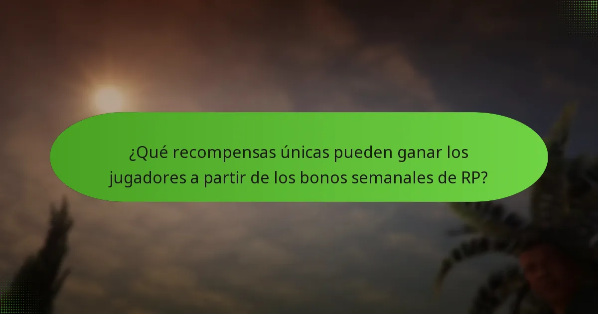 ¿Qué recompensas únicas pueden ganar los jugadores a partir de los bonos semanales de RP?